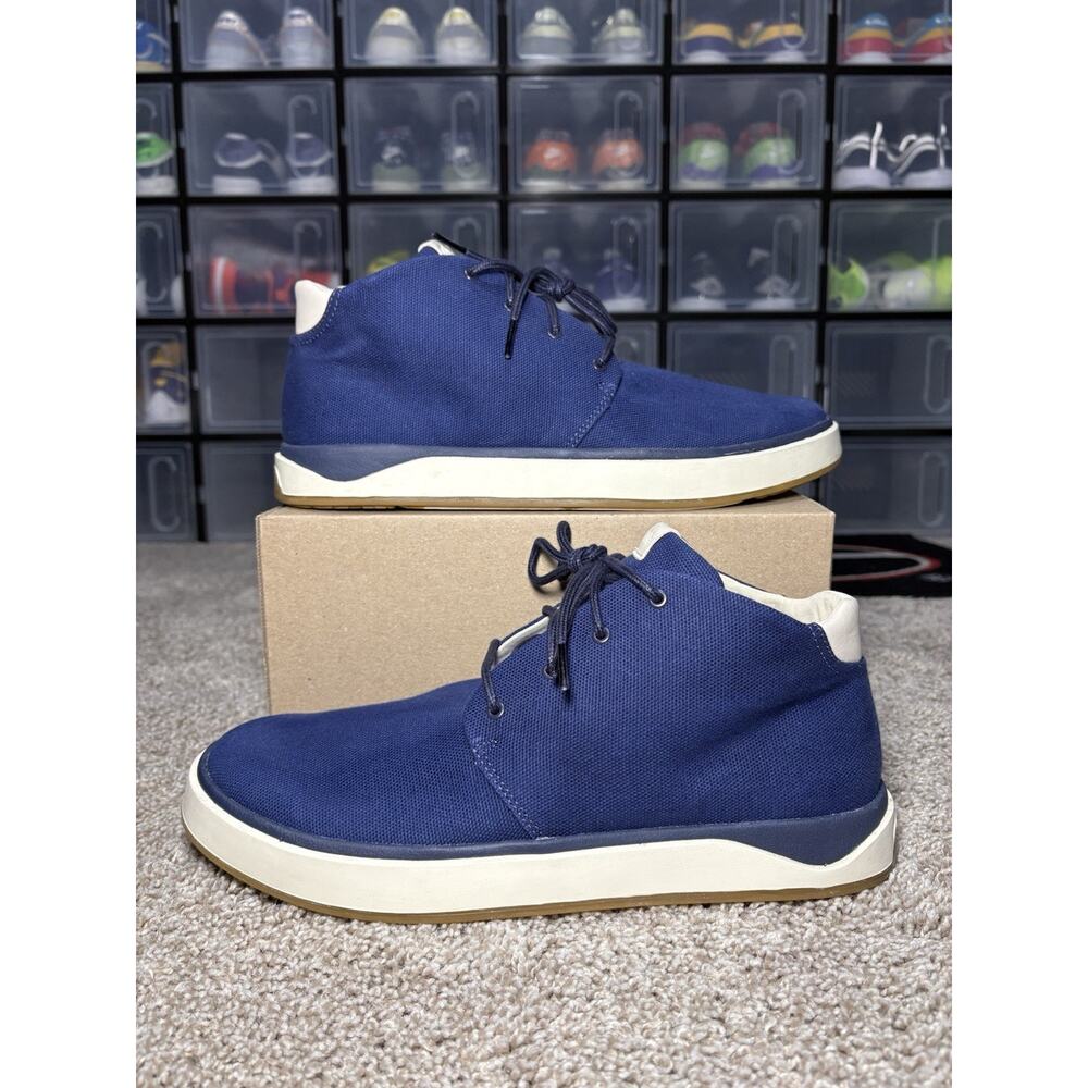 NEW OluKai Papaku Mens 10.5 Navy Blue Canvas Chukka Sneakers Boots 10539-5454